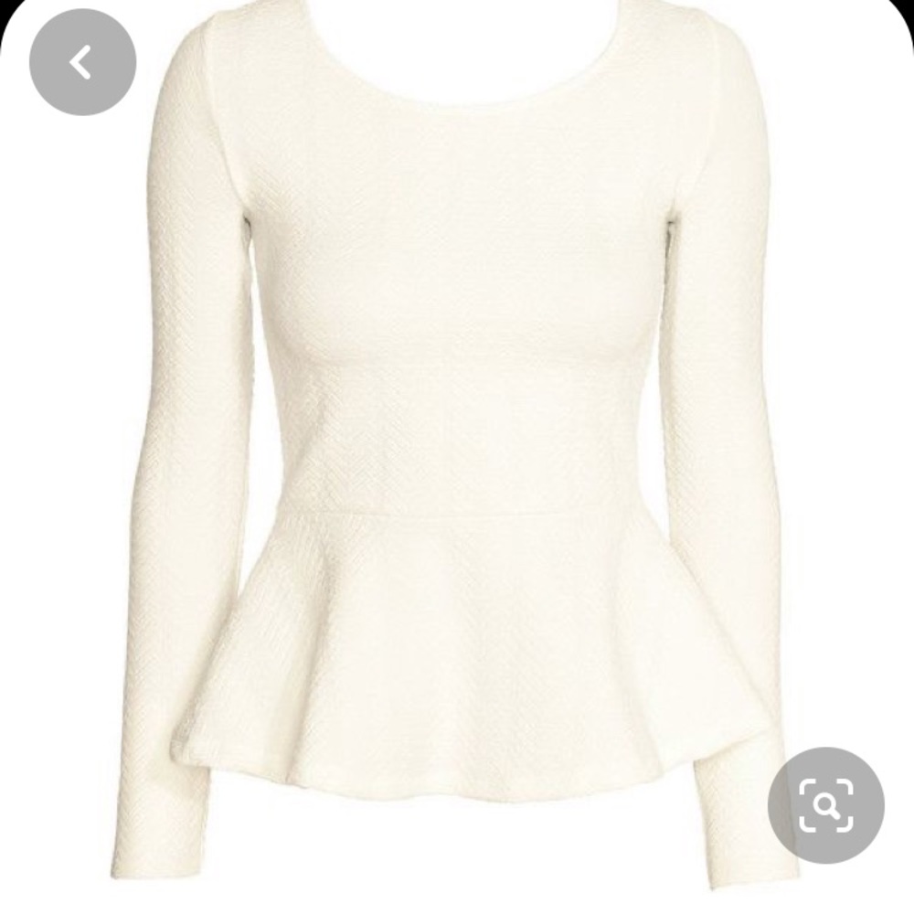H&M white peplum top